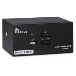 Inter-Tech AS-22HA HDMI switch per keyboard-video-mouse [kvm] Nero (Argus KVM AS-22HA - KVM / audio-switch)