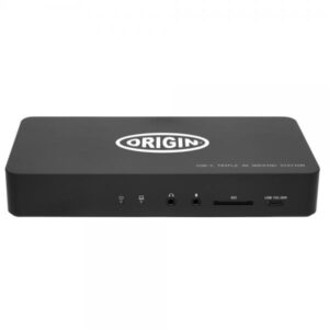 Origin Storage OSDOCK-T4K15 replicatore di porte e docking station per laptop USB 3.2 Gen 2 [3.1 Gen 2] Type-C Nero (Origin Storage Docking Station USB-C/A Triple 4K)
