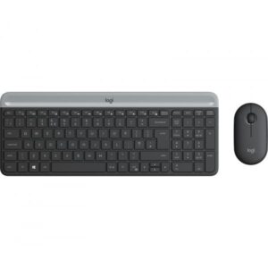 Logitech 920-009200 tastiera Mouse incluso Universale RF Wireless QWERTY Nordic Grafite (MK470 Slim Wireless Combo - keyboard RF Wireless QWERTY - Danish, Finnish, Norwegian, Swedish Graphite MK470 Slim Wireless Combo, - Warranty: 12M)