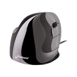 Evoluent VerticalMouse D Medium mouse Ufficio Mano destra USB tipo A Laser (Evoluent VerticalMouse D - Right handed USB wired - Medium. The New D or version 6 is the latest revision of the award winning Evoluent mouse. Improvements include laser sensor; contoured buttons improving feel and response; Extra wide lip along the bottom edge preventing finger drag and the micro USB receiver can now be stored behind a magnetic battery cover; in addition there are several new functions supported by the
