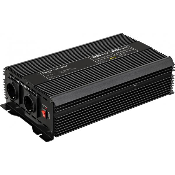 Goobay 58891 adattatore e invertitore Universale 2000 W Nero (wentronic - DC til AC inverter)