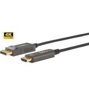 Microconnect DP-HDMI-3000V1.4OP cavo e adattatore video 30 m DisplayPort HDMI tipo A [Standard] Nero (Premium Optic DP - HDMI Cable - 30m cable, DP 1.4 - HDMI 2.0 - Support 4K 60Hz, 18Gbps, YUV4:4:4, EDID/HDCP2.4 - Warranty: 300M)