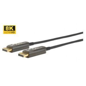 Microconnect DP-MMG-1000V1.4OP cavo DisplayPort 10 m Nero (Premium Optic DP 1.4 Cable 10m - DP 1.4 8K 60Hz, 32.4Gbps - Support: YUV 4:4:4, EDID/HDCP2.2 - Warranty: 300M)