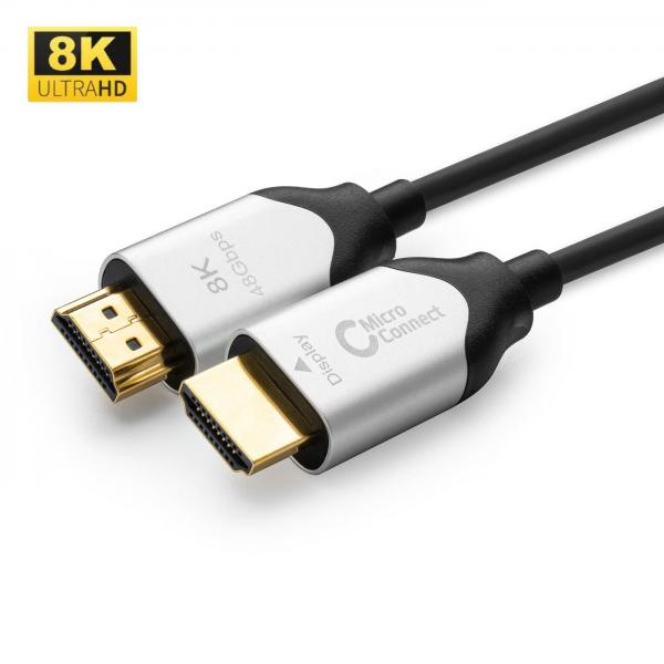 Microconnect HDM191920V2.1OP cavo HDMI 20 m HDMI tipo A [Standard] Nero (Premium Ultra High Speed - Active Optic HDMI 2.1 8K - Cable 20m HDMI 2.1 8K 60Hz, 48Gbps Support: YUV4:4:4, EDID/HDCP2.2/HDR/ARC - Warranty: 300M)