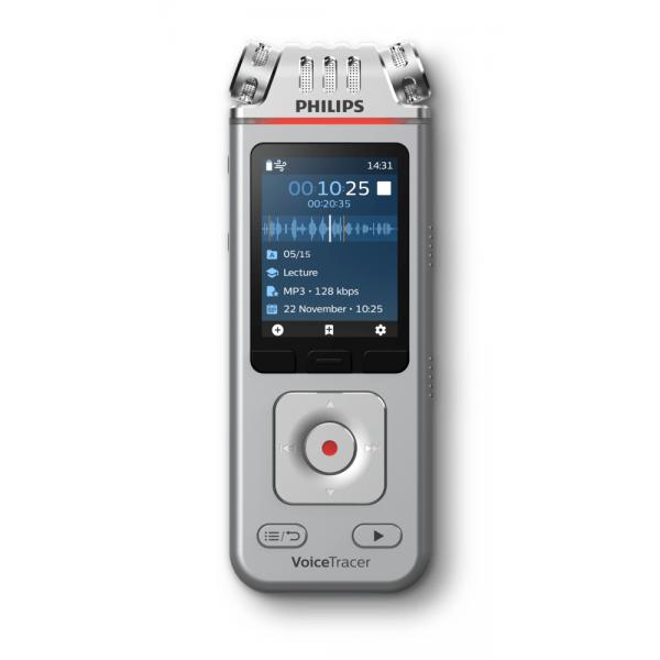 Philips Voice Tracer DVT4110/00 dittafono Flash card Cromo, Argento (DVT4110 Digital Voice Tracer)