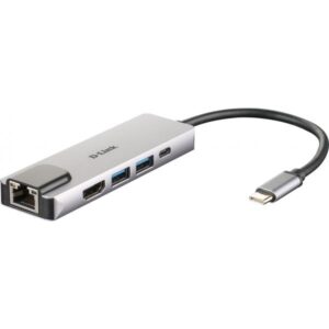 D-Link DUB-M520 replicatore di porte e docking station per laptop Cablato Thunderbolt 3 Alluminio (D-Link DUB-M520 - dockingstation - HDM)