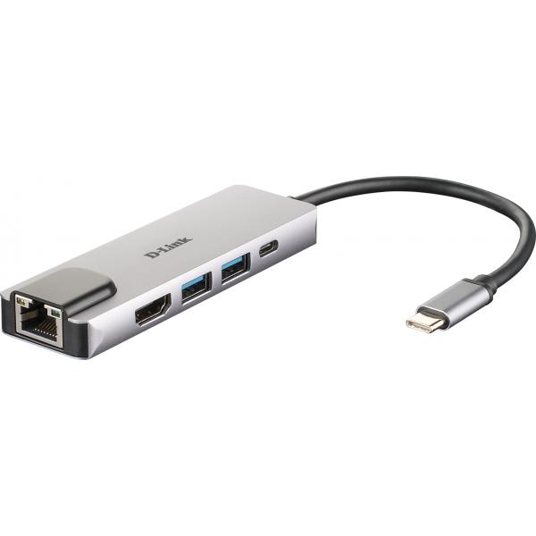 D-Link DUB-M520 replicatore di porte e docking station per laptop Cablato Thunderbolt 3 Alluminio (D-Link DUB-M520 - dockingstation - HDM)