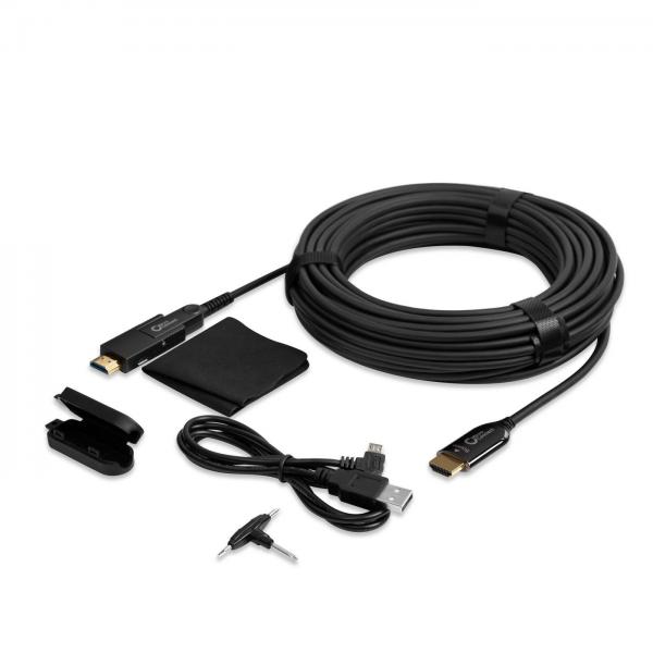 Microconnect HDM191915V2.0DOP cavo HDMI 15 m HDMI tipo A [Standard] Nero (Premium High Speed Active - Optic HDMI 2.0 A-D Cable 15m - With HDMI Type A Adapter 15m Support 4K 60Hz, 18 G/bps, YUV4:4:4, - Warranty: 300M)