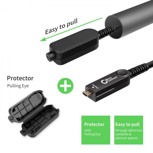 Microconnect HDM191950V2.0DOP cavo HDMI 50 m HDMI tipo A [Standard] Nero (Premium High Speed Active - Optic HDMI 2.0 A-D Cable 50m - With HDMI Type A Adapter 50m Support 4K 60Hz, 18 G/bps, YUV4:4:4, - Warranty: 300M)
