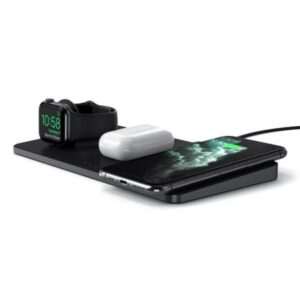 Satechi ST-X3TWCPM Caricabatterie per dispositivi mobili Cuffie, Smartphone, Orologio intelligente Nero AC Carica wireless Interno (Satechi Trio Wireless Charging Pad tr? LEADTIME6DAYS:leadtime of 6 days)