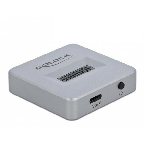 DeLOCK Docking Station M.2 per M.2 NVMe PCIe SSD con USB Type-C femmina (64000 storage drive docking - station Silver - Warranty: 12M)