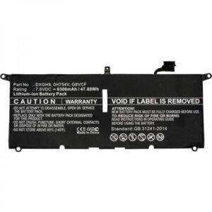 CoreParts MBXDE-BA0082 ricambio per laptop Batteria (Laptop Battery for Dell - 47.88Wh Li-Pol 7.6V 6300mAh - Black 48Wh Li-Pol 7.6V 6300mAh Black, XPS 13 2018, XPS 13 9370, XPS 13 9370 FHD - Warranty: 12M)