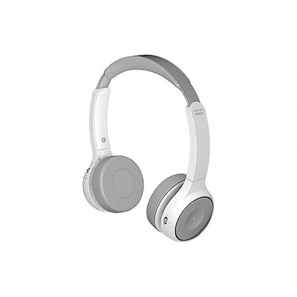 Cisco 730 Cuffie Con cavo e senza cavo A Padiglione Musica e Chiamate Bluetooth Base di ricarica Platino, Bianco (730 WIRELESS DUAL ON-EAR HEADSE - +STAND USB-A BUNDLE-PLATINUM)