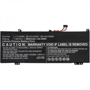 CoreParts MBXLE-BA0191 ricambio per laptop Batteria (Laptop Battery for Lenovo - 44.08Wh Li-ion 7.6V 5800mAh - Black 45Wh Li-ion 7.68V 5800mAh Black, Lenovo Air 14, Flex 6-14, Flex 6-14, - Warranty: 12M)