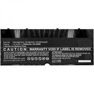 CoreParts MBXFU-BA0027 ricambio per laptop Batteria (Laptop Battery For Fujitsu - 45.00Wh Li-Pol 14.4V 3100mAh - Black 44WH Li-Pol 14.4V 3050Ah Black, FUJITSU LifeBook T904 T904U T935 U745 - Warranty: 12M)