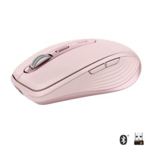 Logitech MX Anywhere 3 mouse Viaggio Mano destra RF senza fili + Bluetooth Laser 4000 DPI (MX Anywhere 3 Compact - Performance MX Anywhere 3 - Compact Performance, Right-hand, RF Wireless+Bluetooth, 4000 DPI, Pink - Warranty: 12M)