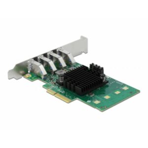 DeLOCK Scheda PCI Express x4 per 4 x USB 3.0 esterna Quad Channel - Fattore di forma a basso profilo (Delock PCIe x4 Karte zu 4 x extern USB 3.0 Typ-A Quad Channel +++)
