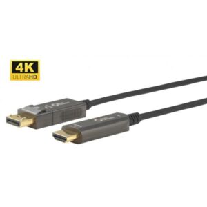 Microconnect DP-HDMI-1500V1.4OP cavo e adattatore video 15 m DisplayPort Nero (Premium Optic DP - HDMI Cable - 15m cable, DP 1.4 - HDMI 2.0 - Support 4K 60Hz,18Gbps, YUV4:4:4, EDID/HDCP2.2 - Warranty: 300M)