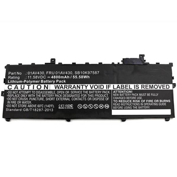 CoreParts MBXLE-BA0145 ricambio per laptop Batteria (Laptop Battery for Lenovo - 53.71Wh Li-Pol 11.55V 4650mAh - Black 55Wh Li-Pol 11.58V 4800mAh Black, ThinkPad X1 Carbon 2017 - Warranty: 12M)
