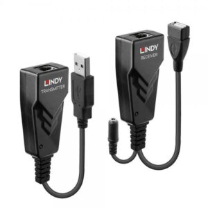 Lindy 42674 moltiplicatore di rete Ricevitore e trasmettitore di rete Nero (100M Usb 2.0 Cat.5 Extender - Warranty: 24M)