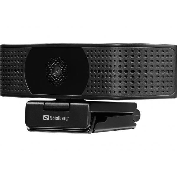 Sandberg 134-28 webcam 8,3 MP 3840 x 2160 Pixel USB 2.0 Nero (USB Webcam Pro Elite 4K UHD - USB Webcam Pro Elite 4K UHD, - 8.3 MP, 3840 x 2160 pixels, 60 fps, 1920x1080@60fps,3840x2160@30fps, - Warranty: 60M)