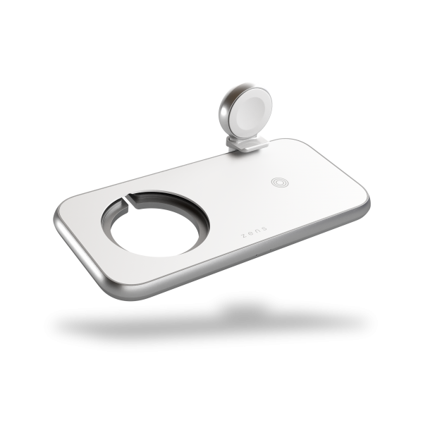 ZENS ZEDC17W/00 Caricabatterie per dispositivi mobili Universale Argento, Bianco USB Carica wireless Interno (Zens Aluminium Series tr?dl?s opladnin)