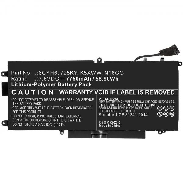 CoreParts MBXDE-BA0186 ricambio per laptop Batteria (Laptop Battery for Dell - 60.00Wh Li-ion 7.6V 7890mAh - 60WH Li-ion 7.6V 7890mAh, DELL LATITUDE 5289 7389 7390, DELL LATITUDE 5289 - Warranty: 12M)