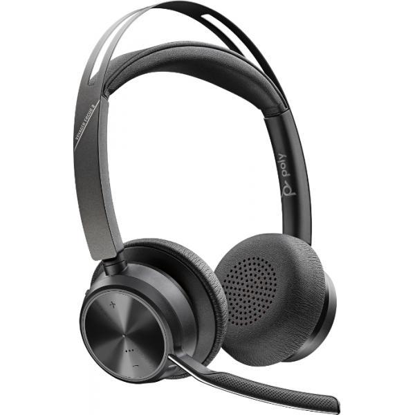 POLY Voyager Focus 2 UC Auricolare Con cavo e senza cavo A Padiglione Ufficio USB tipo A Bluetooth Nero (VOYAGER FOCUS 2 UC-M USB-A - Without /stand POLY Voyager - Focus 2 UC, Headset, Head-band, Office/Call center, Black, Binaural, Answer/end - Warranty: 12M)