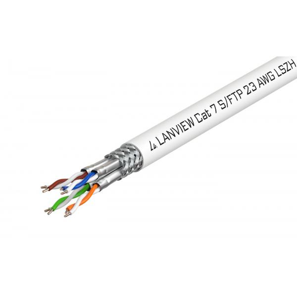 Lanview LVN122506 cavo di rete Bianco 500 m Cat7 SF/UTP [S-FTP] (Cat7 S-FTP Network Cable - 4x2xAWG23 LSZH white 600MHZ - 500m - Warranty: 300M)