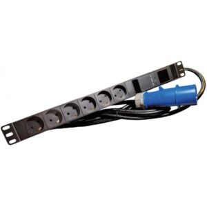 Lanview LVR261876D unità di distribuzione dell'energia [PDU] 6 presa[e] AC 1U Nero (19'' rack mount power strip, - 1U, 16A with 6 x Danish type - K, grounded sockets and 4 m power cord with IEC 6030916A plug - Warranty: 60M)