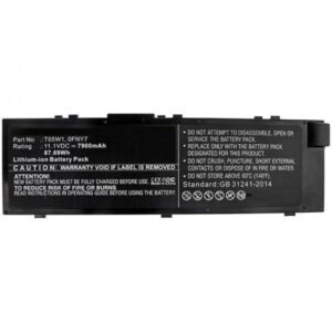 CoreParts MBXDE-BA0211 ricambio per laptop Batteria (Laptop Battery for Dell - 87.69Wh Li-ion 11.1V 7900mAh - Black 87.69Wh Li-ion 11.1V 7900mAh Black for DELL Notebook, Laptop Precision 15 - Warranty: 12M)