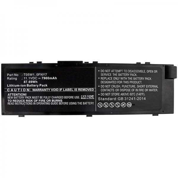 CoreParts MBXDE-BA0211 ricambio per laptop Batteria (Laptop Battery for Dell - 87.69Wh Li-ion 11.1V 7900mAh - Black 87.69Wh Li-ion 11.1V 7900mAh Black for DELL Notebook, Laptop Precision 15 - Warranty: 12M)