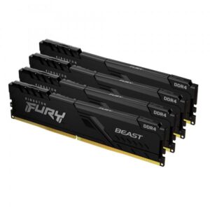 Kingston Technology FURY Beast 32GB 3200MT/s DDR4 CL16 DIMM [Kit da 4] Black (32GB DDR4-3200MHZ CL16 DIMM - [KIT OF 4] FURY BEAST BLACK)