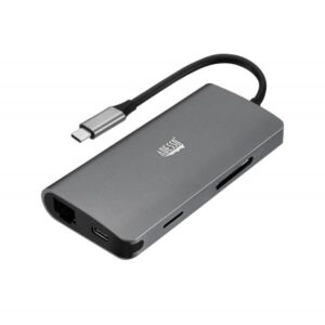 Adesso AUH-4030 replicatore di porte e docking station per laptop USB 3.2 Gen 1 [3.1 Gen 1] Type-C Grigio (8 IN 1 USB-C MULTIPORT DOCKING - STATION AUH-4030)