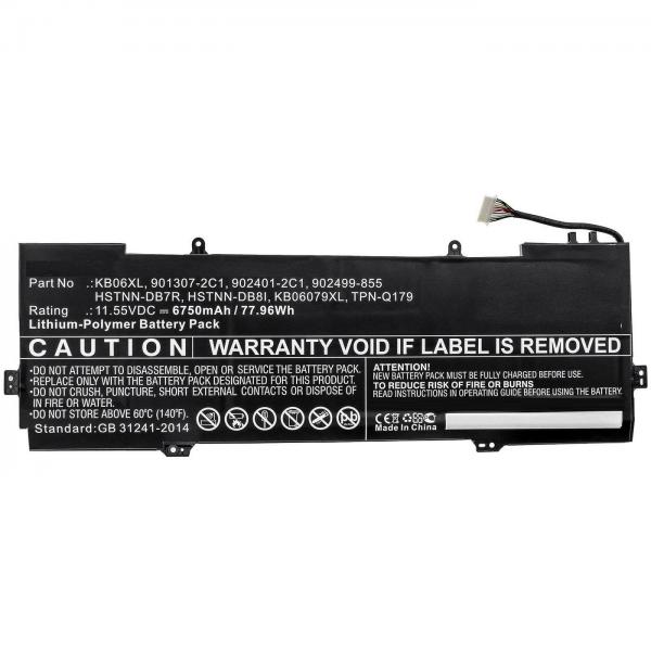 CoreParts MBXHP-BA0245 ricambio per laptop Batteria (Laptop Battery for HP 79.00Wh - Li-Pol 11.55V 6840mAh Black - 77.96Wh Li-Pol 11.55V 6750mAh Black for HP Notebook, Laptop Spectre x360 15 - Warranty: 12M)