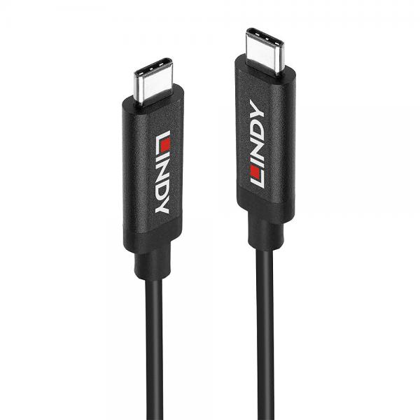 Lindy 43308 cavo USB USB 3.2 Gen 2 [3.1 Gen 2] 5 m USB C Nero (5M Usb 3.1 Gen 2 C/C Active - Cable - Warranty: 24M)