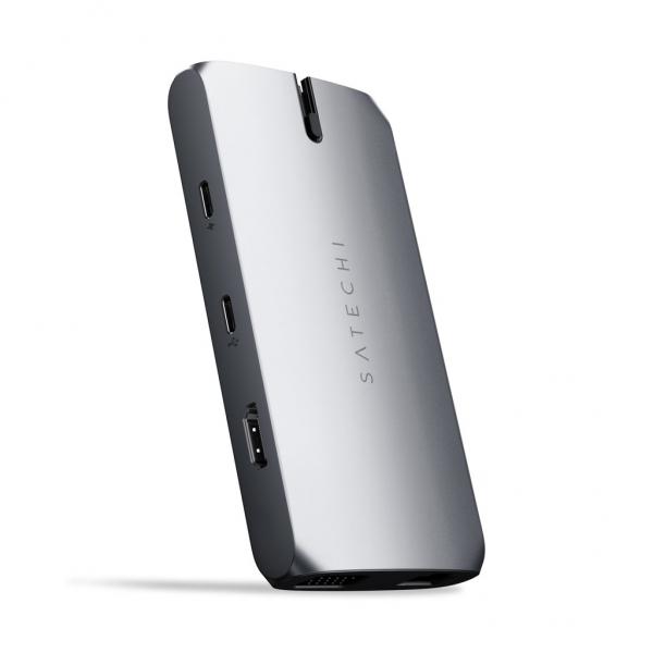 Satechi ST-UCMBAM replicatore di porte e docking station per laptop USB 2.0 Type-C Nero, Argento (Satechi USB-C On-the-Go Multiport Adap)