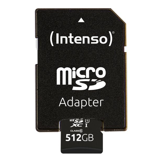 Intenso microSD Karte UHS-I Premium 512 GB Classe 10 (512GB Intenso Premium UHS-1 Micro SD Card + adapter)