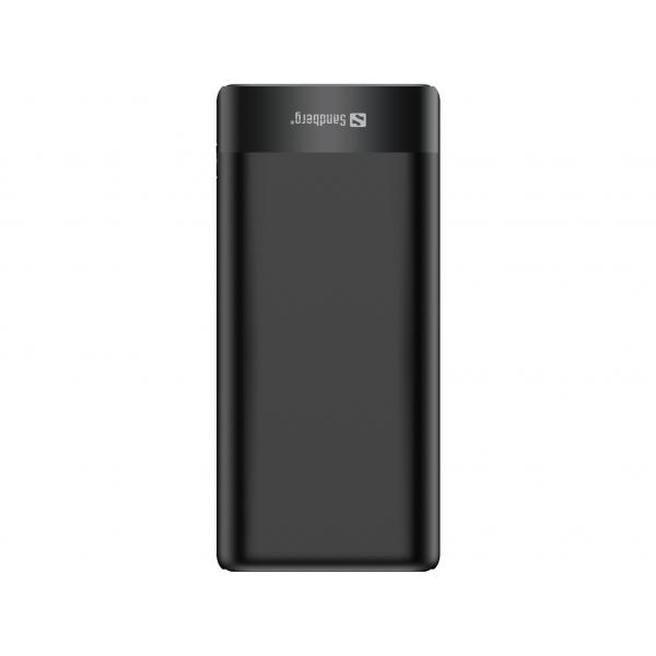 Sandberg 420-62 batteria portatile Ioni di Litio 20000 mAh Nero (Powerbank 20000 PD65W+2xQC3.0 - Powerbank 20000 - PD65W+2xQC3.0, Black, Universal, Rectangle, Lithium-Ion [Li-Ion], 20000 mAh, USB - Warranty: 60M)
