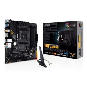 ASUS TUF GAMING B550M-PLUS WIFI II AMD B550 Socket AM4 micro ATX (Asus TUF GAMING B550M-PLUS WIFI II, AMD B550, AM4, Micro ATX, 4 DDR4, HDMI, DP, AX Wi-Fi, 2.5GB LAN, PCIe4, RGB, 2x M.2)