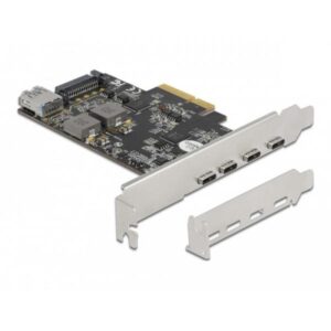 DeLOCK Scheda PCI Express x4 per 4 x USB Type-C + 1 x USB Tipo-A - SuperSpeed USB 10 Gbps - Fattore di forma a basso profilo (Delock PCI Express x4 Karte zu 4x USB Type-C ext. + 1x USB Type-A int. SuperSpeed USB 10 Gbps - Low Profile)