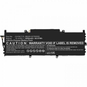 CoreParts MBXAS-BA0252 ricambio per laptop Batteria (Laptop Battery for Asus - 45.60Wh Li-Pol 15.2V 3000mAh - 47Wh Li-Pol 15.4V 3050mAh for ASUS U3100FN - Warranty: 12M)