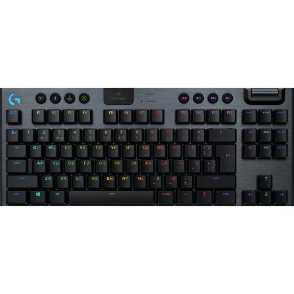 Logitech G 920-010588 tastiera Gaming RF senza fili + Bluetooth Belga Carbonio (G915 TKL LIGHTSPEED WRLS RGB - MECH. G KB - CARBON - NLB - CENT) - Versione Tedesca