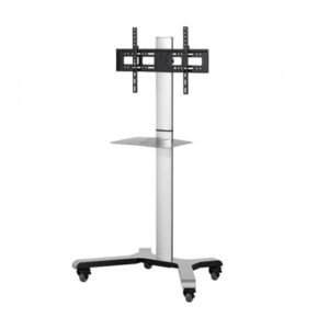 B-Tech XRTROLLEY 81,3 cm [32] Nero, Argento (XRTROLLEY - Flat Screen Floor Stand/Trolley for Screens up to 55)