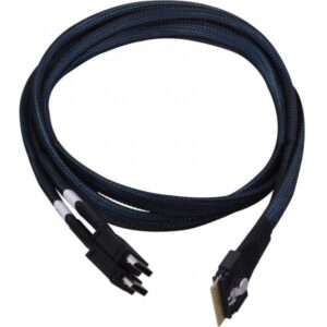 Adaptec Kabel 1x SFF8654 x8 -> 2x SFF8612 x4 [OCuLink] NVMe intern 0.8m Kabel SlimSAS -> OCuLink f?r NVMe Laufwerke