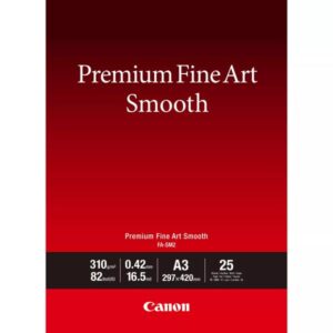 Canon FA-SM2 A3 Bianco Liscio (Canon Premium Fine Art FA-SM2 - Smooth - 16.5 mil - A3 [297 x 420 mm] - 310 g/m? - 82 lbs - 25 sheet[s] photo paper - for imagePROGRAF PRO-1000, PRO-300, PIXMA PRO-10S)