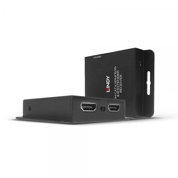Lindy 38208 moltiplicatore AV Trasmettitore e ricevitore AV Nero (50M CAT.6 HDMI + IR EXTENDER W/ - LOOP OUT)