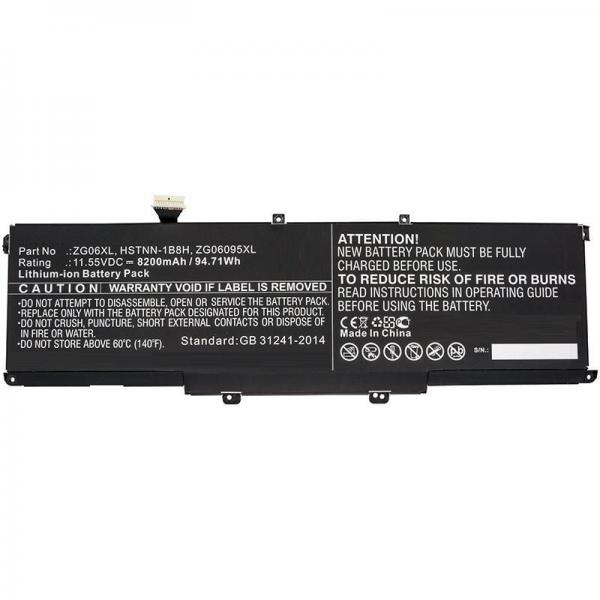 CoreParts MBXHP-BA0261 ricambio per laptop Batteria (Laptop Battery for HP 71.61Wh - Li-ion 11.55V 6200mAh Black - 72.00Wh Li-ion 11.55V 6200mAh Black for HP Notebook, Laptop ZBook Studio G5, - Warranty: 12M)