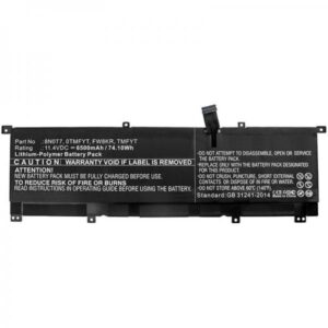 CoreParts MBXDE-BA0183 ricambio per laptop Batteria (Laptop Battery for Dell - 68.40Wh Li-ion 11.4V 6000mAh - 68WH Li-ion 11.4V 6Ah, DELL, 5530 2-in-1, XPS 15 2-in-1, XPS 15 9575 - Warranty: 12M)
