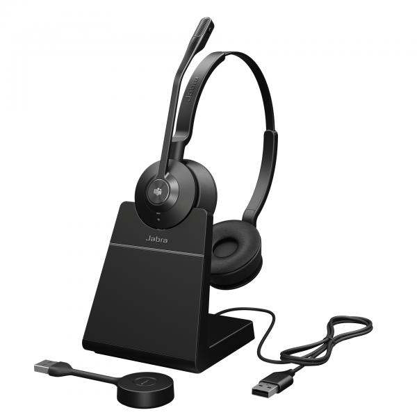 Jabra 9559-455-111 cuffia e auricolare Wireless A Padiglione Ufficio Nero, Titanio (Engage 55 Headset Wireless - Head-Band Office/Call Center - Black, Titanium - Warranty: 12M)